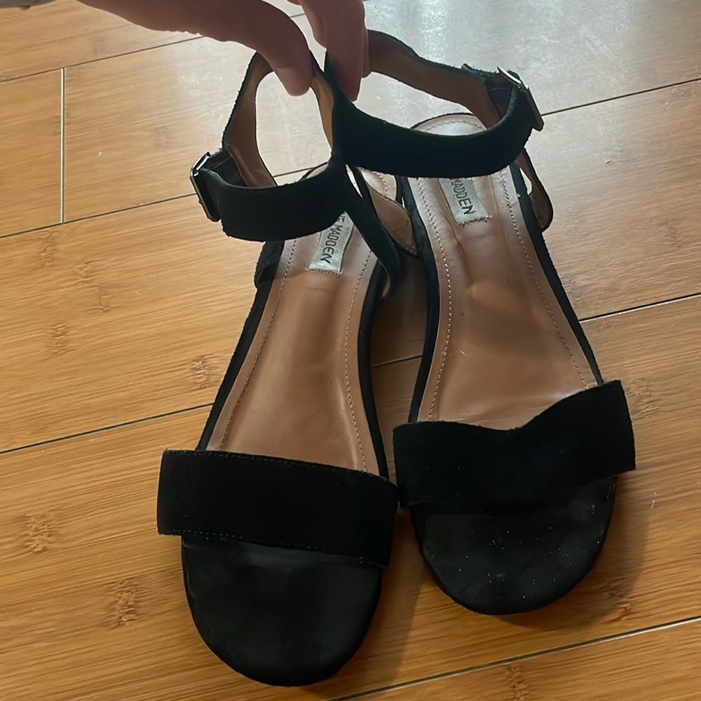 Black Felt Steve Madden Sandals